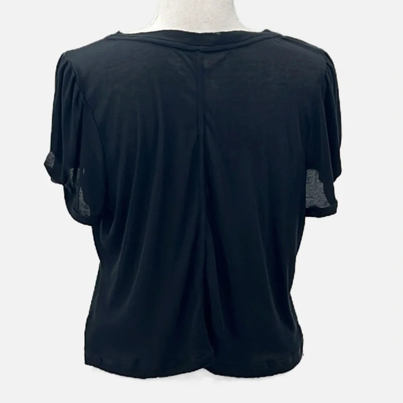 Free People Movement Cropped Ribbed Semi Sheer Top in Black - Size Large - Picture 3 of 8